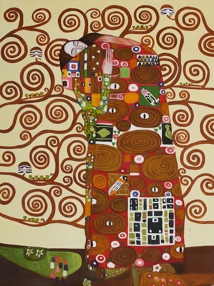 Fulfillment The Embrace - Gustav Klimt Painting